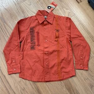 Orchestra Boys Dressy Cotton Shirt, Made in France, size 8, Orange